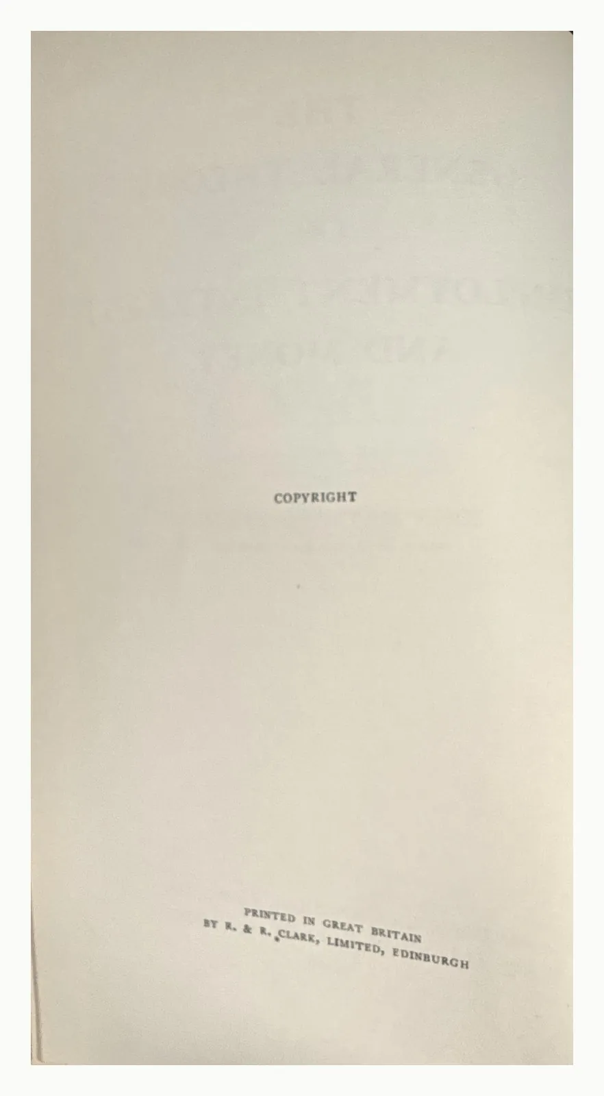 Title-page verso with no reprint statements, as in the first printing