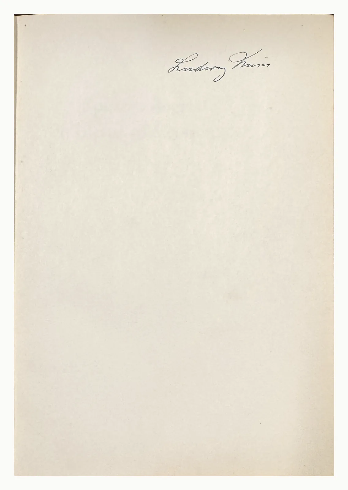 Front free endpaper signed Ludwig Mises