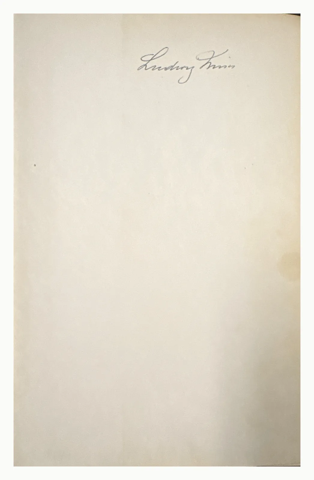 Front free endpaper signed Ludwig Mises