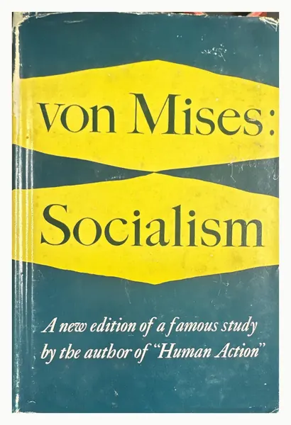 Teal and yellow dust jacket of Socialism